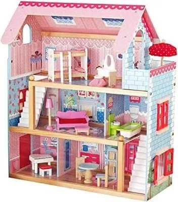Obrázek produktu pro Infantastic Dřevěný domeček pro panenky, 60,5 x 71 x 32,5 cm
