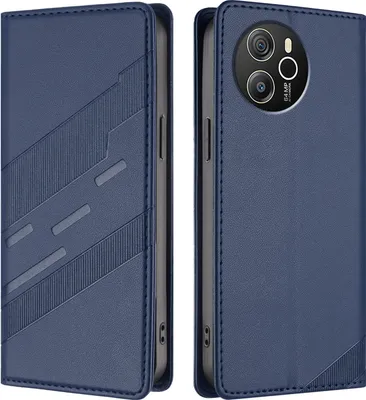 Produktbild von Hülle für Blackview Shark 8, Kunstleder Brieftaschen Handyhülle mit Kartenfach und Standfunktion Blau