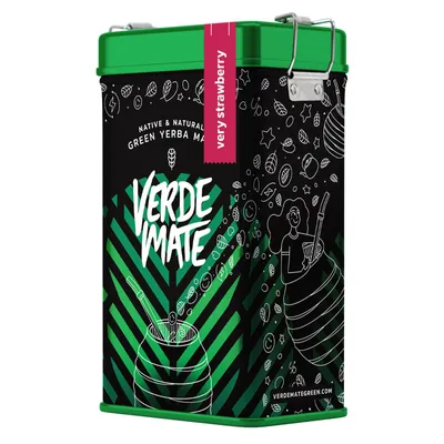 Produktbild von Verde Mate - Mate Tee in Dose Very Strawberry 500g - 5mm Dicke Blätter, Staubfrei - Mit Viel Erdbeere 12% - Luftgetrocknet - Yerba Mate Brasilien