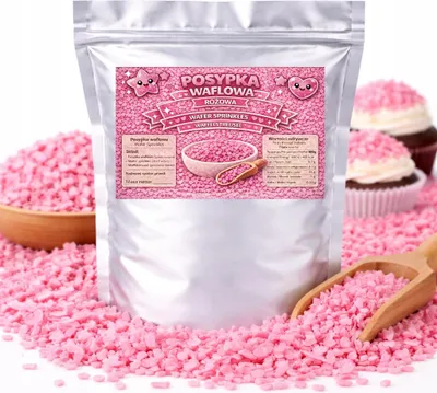 Zdjęcie produktu dla Posypka Waflowa Róż - Dekoracja Tortu, Ciast I Babeczek, Lekka Posypka 100G