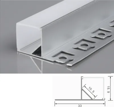 Produktbild von 2m Alu Profile Unterputz Profil Trockenbau Schiene Kanal System mit Milchglas Abdeckung für LED-Streifen Profil H-12