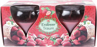 Zdjęcie produktu dla Świece zapachowe Creation pakiet 2 w słoiku, długi czas palenia i przyjemny zapach (truskawkowe marzenie)