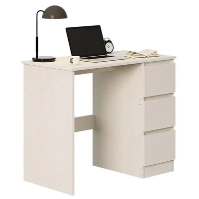 Obrázok produktu pre Počítačový Stôl Biely Moderný Stôl Pre Mládež S Zásuvkami Loft