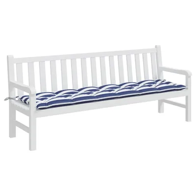 Produktbild von Cloris Designermöbel Gartenbank-Auflage Blau&Weiß Gestreift 200x50x7cm Stoff - Gartenmöbelauflagen 2026Neu803290 - Gartenmöbelauflagen