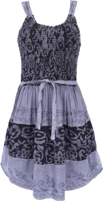 Produktbild von Besticktes Indisches Minikleid Boho Chic, Mittelalterkleid - Blau, Damen, Viskose, Kleider