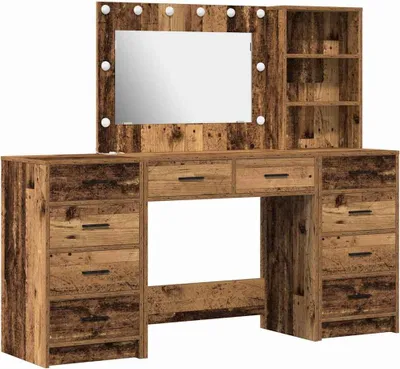 Obrázok produktu pre vidaXL Toaletný stolík 3 ks hnedý 40 x 41 x 135 cm Materiál na báze dreva