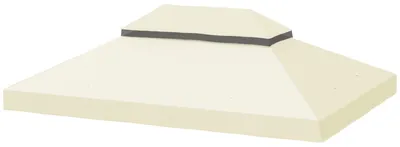 Produktbild von Outsunny Ersatzdach für Gartenpavillon 3 x 4 m wasserdichte 370g/㎡ Cremeweiß
