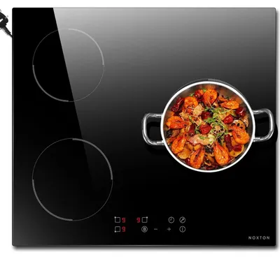 Produktbild von Induktionskochfeld - NTI-B33514-VDE-W - Einbaugerät mit 3 Kochzonen - 60 cm - Über 3000 W - Touch-Bedienung - Timer - Schwarze Glaskeramik