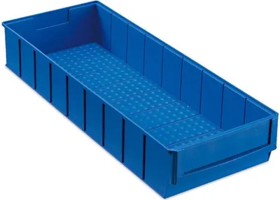 Produktbild von Blaue Industriebox 500 B | HxBxT 8,1x18,3x50cm | 6 Liter| Sichtlagerkasten, Sortimentskasten, Sortimentsbox, Kleinteilebox