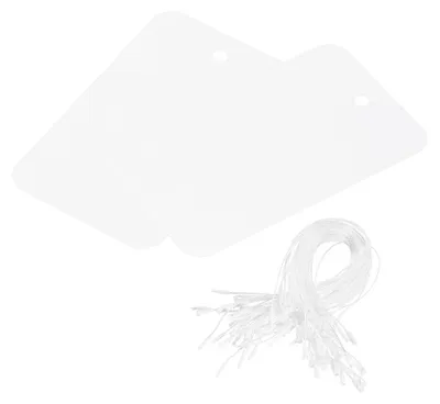 Kunststoff-Versandanhänger, wasserdicht, 100 Stück, weiß, 4,6 x 7,1 cm
