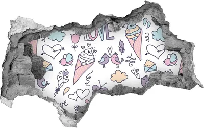 Immagine prodotto di Adesivi 3D autoadesivi con motivi romantici, dimensioni 95x73 cm