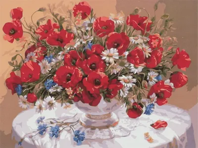Produktbild von Malen nach Zahlen Malen nach Zahlen Set 40x50cm - Blumenvase auf Leinwand