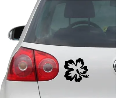 Produktbild von Aufkleber / Autoaufkleber - JDM - Die cut - Hibiscus Hawaiian BLUME Decal Laptop Fenster Sticker - schwarz - 91mmx88mm