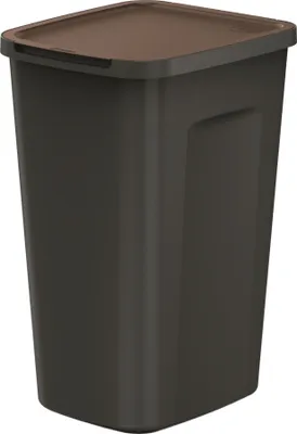 Obrázek produktu pro Odpadkový koš černý 50 l pro třídění odpadu hnědý s klapkou modulární