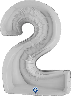 Produktbild von Riesenzahl Folienballon 40"/102cm | Silber Zahl: 2