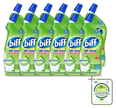 Produktbild von 12 x Biff WC Total Gel ProNature - Minze & Eukalyptus - 750 ml - Großpackung - 12 Stücke