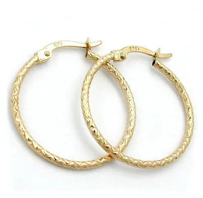 Produktbild von Creole Kreolen Ohrschmuck diamantiert aus 375 Gelbgold Damen Goldohrringe
