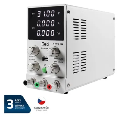 Obrázok produktu pre Laboratórny zdroj GETI GLPS3010HW, 0-30V / 0-10A
