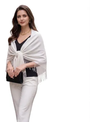Immagine prodotto di Sciarpa in cashmere da donna, 185x65 cm, ideale per l'autunno e l'inverno