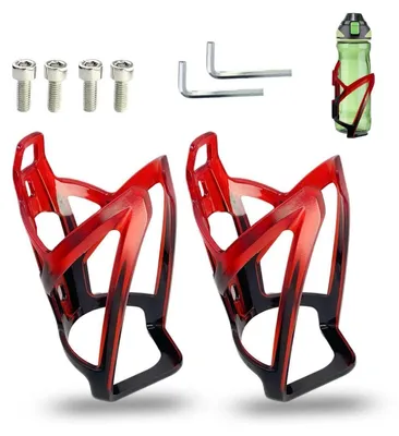 Produktbild von Flaschenhalter Fahrrad 2 Stück Farbverlauf Rot-Schwarz Polycarbonat für Mountainbike Rennrad