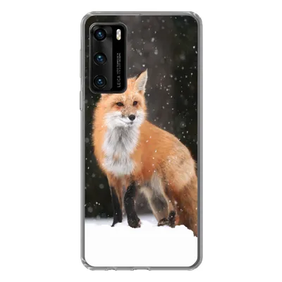 Produktbild von MuchoWow® Handyhülle Schutzhülle Hülle für Huawei P40 Fuchs - Schnee - Winter Silikon Softcase Handy Hülle - Handytasche