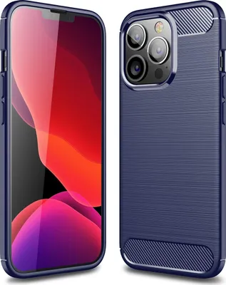 Produktbild von Mobigear Brushed Slim Schutzhülle für iPhone 13 Pro, flexibles TPU-Rückseitenetui – Blau