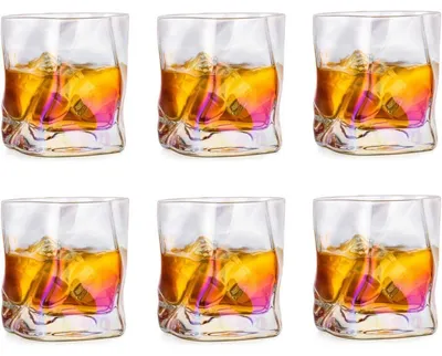 Productafbeelding van Whiskeyglazen set, 6 stuks. Tumblers zonder voet, geschikt voor rum, scotch, bourbon, gin en cocktails