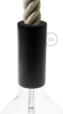 Image de Kit Creative-Cables avec douille E27 en bois pour cordon 3XL - Noir