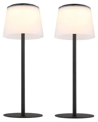 Produktbild von 2er Set LED Tischleuchte, Innen Außen, Akku, Touchdimmer, H 34 cm
