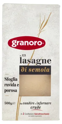 Produktbild von Granoro 8007290331212, Lasagne, Nudelplatten, 500 g, 351 kcal, 1490 kJ, 1,5 g