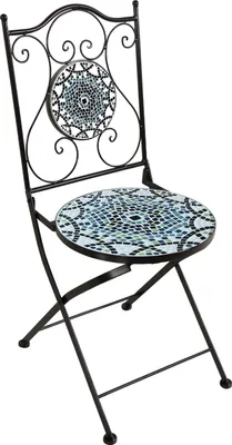 Produktbild von AXI Amélie Bistroset 3-teilig mit Mosaik Design Mehrfarbig | Bistrotisch mit 2 Stühlen | Bistro Gartenmöbel Set für Garten / Balkon / Terrasse | Balkonset / Sitzgruppe Sizilianischer Stil