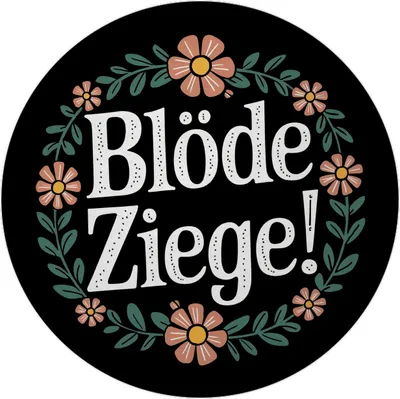 Produktbild von Blöde Ziege Blumensprache Magnet mit Flaschenöffner rund