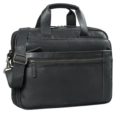 Productafbeelding van Laptoptas 15,6” Heren Leer Grote Aktetas, Bruin