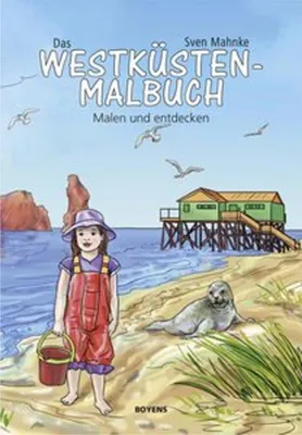 Obrázok produktu pre Malbuch Westküsten mit Motiven der Nordseeküste, Informationen und Landkarte