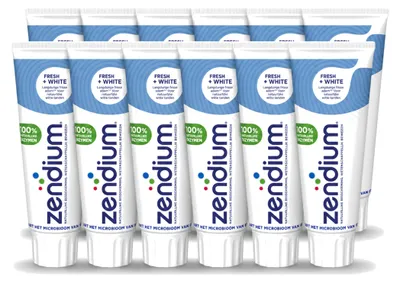 Immagine prodotto di 12 confezioni di dentifricio Zendium Fresh+White, 75 ml ciascuna - confezione - 12 pezzi