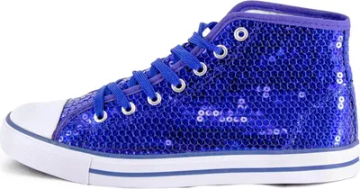 Produktbild von Pailletten Schuhe Blau Glitzer Damen & Herren Designer Schnürer Gr. 41