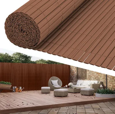 Immagine prodotto di Clanmacy schermo per la privacy Recinto per la privacy in PVC frangivento per balconi e terrazze da giardino, marrone 1,6 x 3 m
