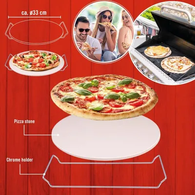 Imagen del producto de Piedra para pizza y pan, de 33 cm de diámetro, ideal para la cocina y la parrilla