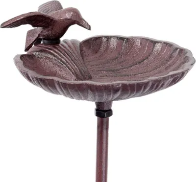 Produktbild von Moritz Vogeltränke Schale 83 cm hoch braun Gusseisen Wildvogeltränke Vogelbad mit Erdspieß für Garten