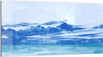 Produktbild von DEQORI Glasbild Echtglas 100x50 cm 'Winterseelandschaft' Wandbild Bild modern Deko