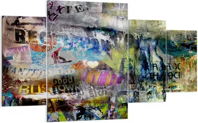 Produktbild von Bild auf Leinwand - Leinwandbild - Graffiti modern - 160x90cm - Wand Bild - Wanddeko - Wandbilder - Leinwanddruck - Bilder - Kunstdruck - Wanddekoration - Leinwand bilder - Wandkunst - DL160x90-3564
