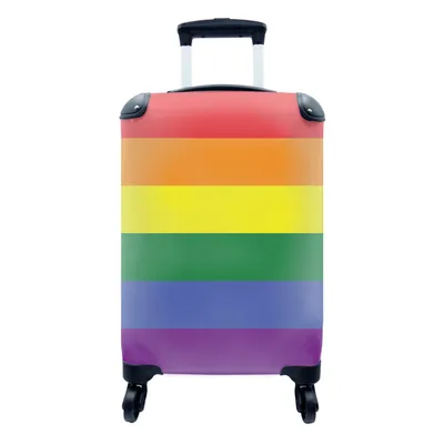 Produktbild von MuchoWow® Koffer Handgepäck Trolley Rollkoffer Kleine Reisekoffer mit 4 Rollen - Regenbogen - Stolz - Liebe - Cabin Size < 55x40x23 cm & 55x40x20 cm - Fotokoffer - Kabinenkoffer - Boardgepäck - Reise-Box - Reisekoffer - Reisegepäck - Koffer mit Bild - Trolley für Kinder