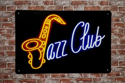 Produktbild von Jazzclub Blechschild - metallschild - Vintage blechschild - Metall poster - Retro blechschild.