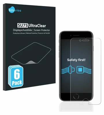A product box and a smartphone with a screen protector are shown.