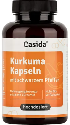 Produktbild von Casida Kurkuma Kapseln mit schwarzem Pfeffer, 90 St. Kapseln