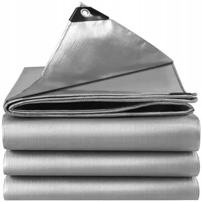 Produktbild von Gardlov 24653 Abdeckplane mit Metallösen, 120 g/m², 4 x 5 m, silberfarben
