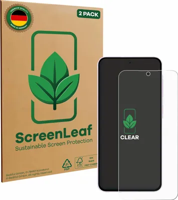 Produktbild von 2x ScreenLeaf Schutzfolie für Samsung Galaxy A56 5G (case-friendly) nachhaltiger Displayschutz Display Schutz Folie Klar Transparent