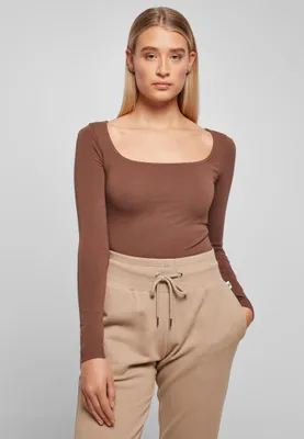 Zdjęcie produktu dla Dámské body Urban Classics Ladies Organic Longsleeve Body Bark - XS