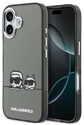 Obrázok produktu pre Karl Lagerfeld IML K&CH Heads logo MagSafe púzdro pre iPhone 17 čierne (KLHMP17S6HPKACK)