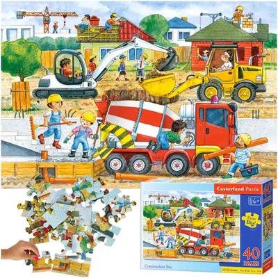 Zdjęcie produktu dla Castorland Puzzle 40 Maxi - Na Budowie: Duże, Bezpieczne Puzzle Dla Dzieci